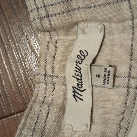 Madewell Oat Blue Plaid High Waisted Cropped Trouser A37 - Picture 4 of 6